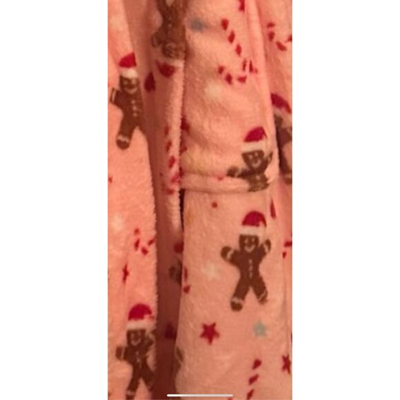 Christmas pink gingerbread O/S HOLIDAY women’s BELTED fleece - Picture 10 of 10